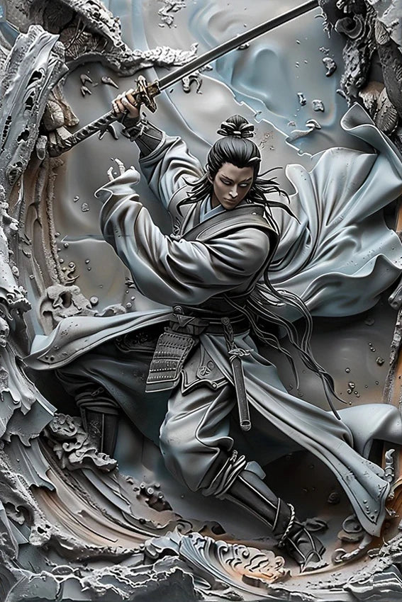 Striking Samurai Metal Wall Art