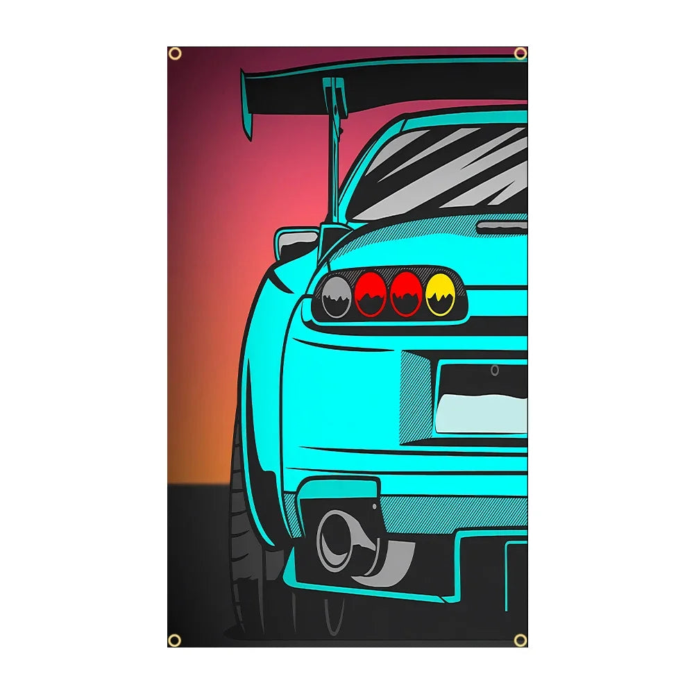 Crease-Free Durable Sports Car Banners