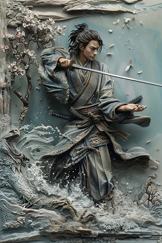 Striking Samurai Metal Wall Art