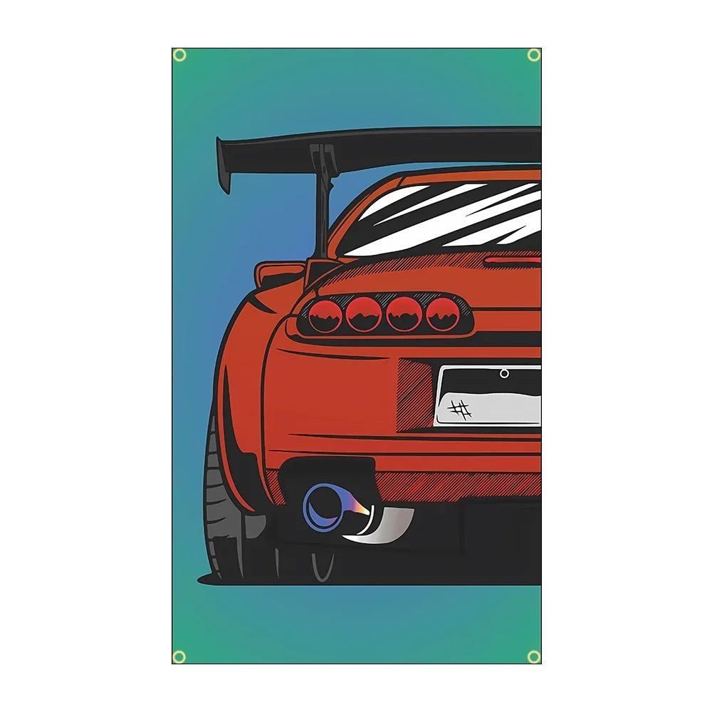Crease-Free Durable Sports Car Banners