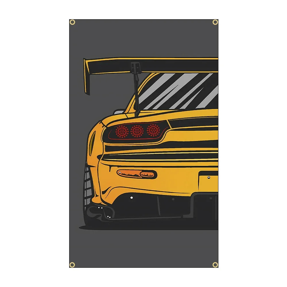 Crease-Free Durable Sports Car Banners