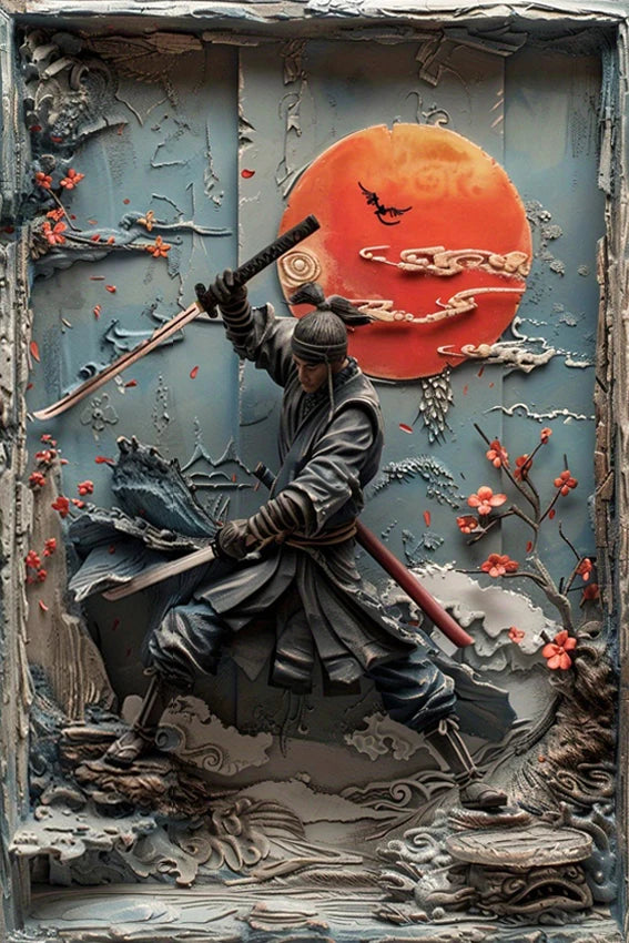 Striking Samurai Metal Wall Art
