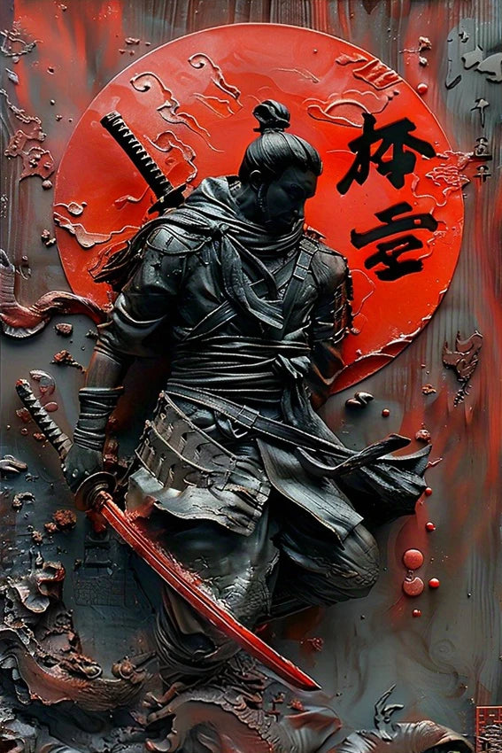 Striking Samurai Metal Wall Art